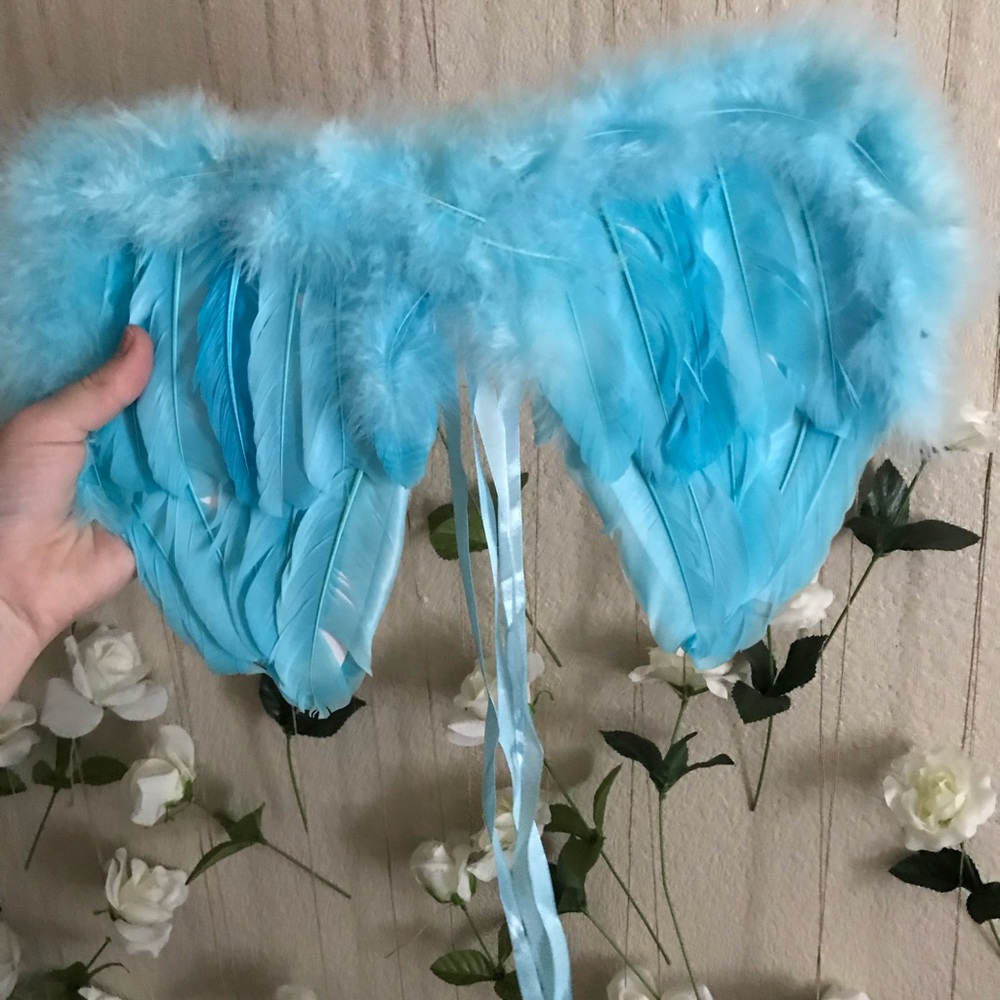 Blue costume angel wings